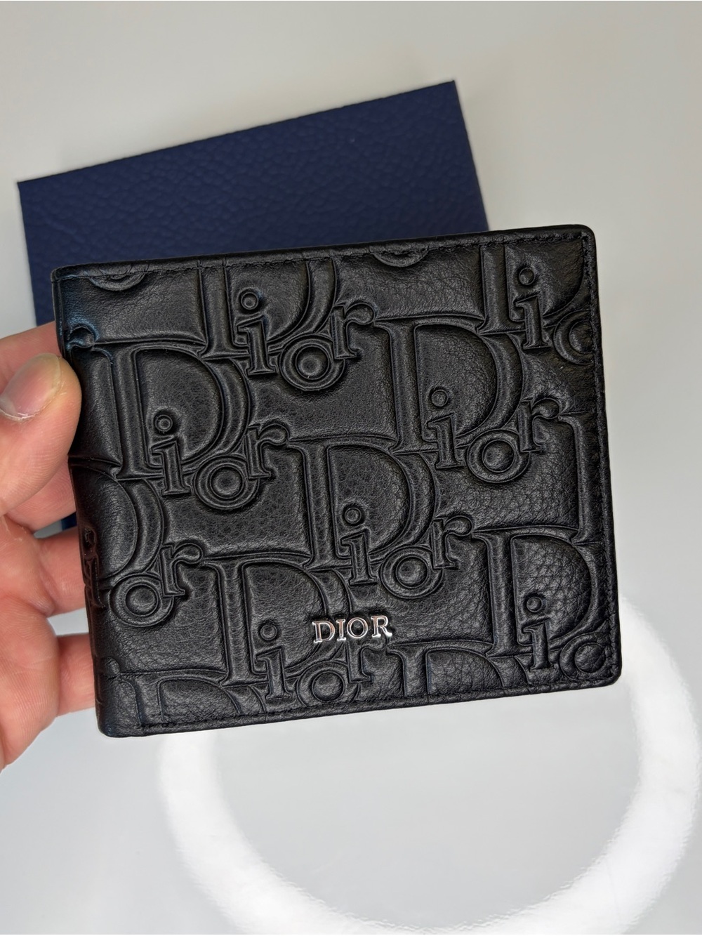 Original Men's Black Embossed Genuine Leather Bifold Wallet